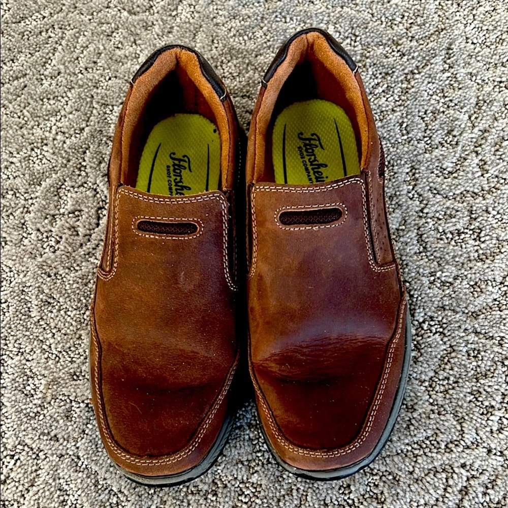 Boy’s  Brown Leather Slip-On Shoes 4M